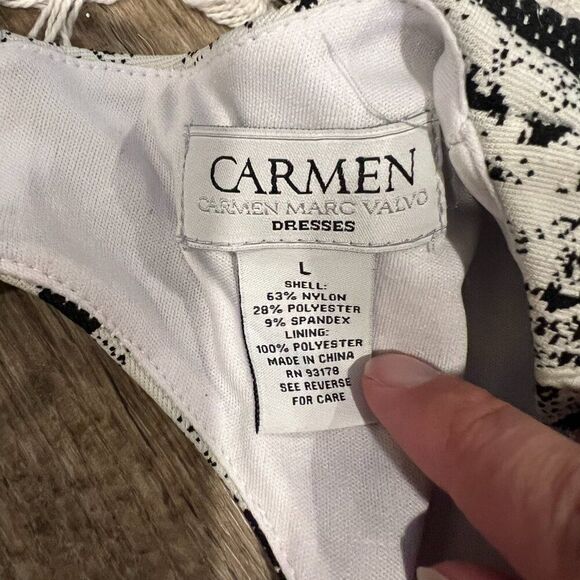 CARMEN Carmen Marc Volvo Black and  White Dress Size Large - Picture 11 of 12